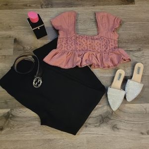 American Eagle Cropped Baby Doll Top